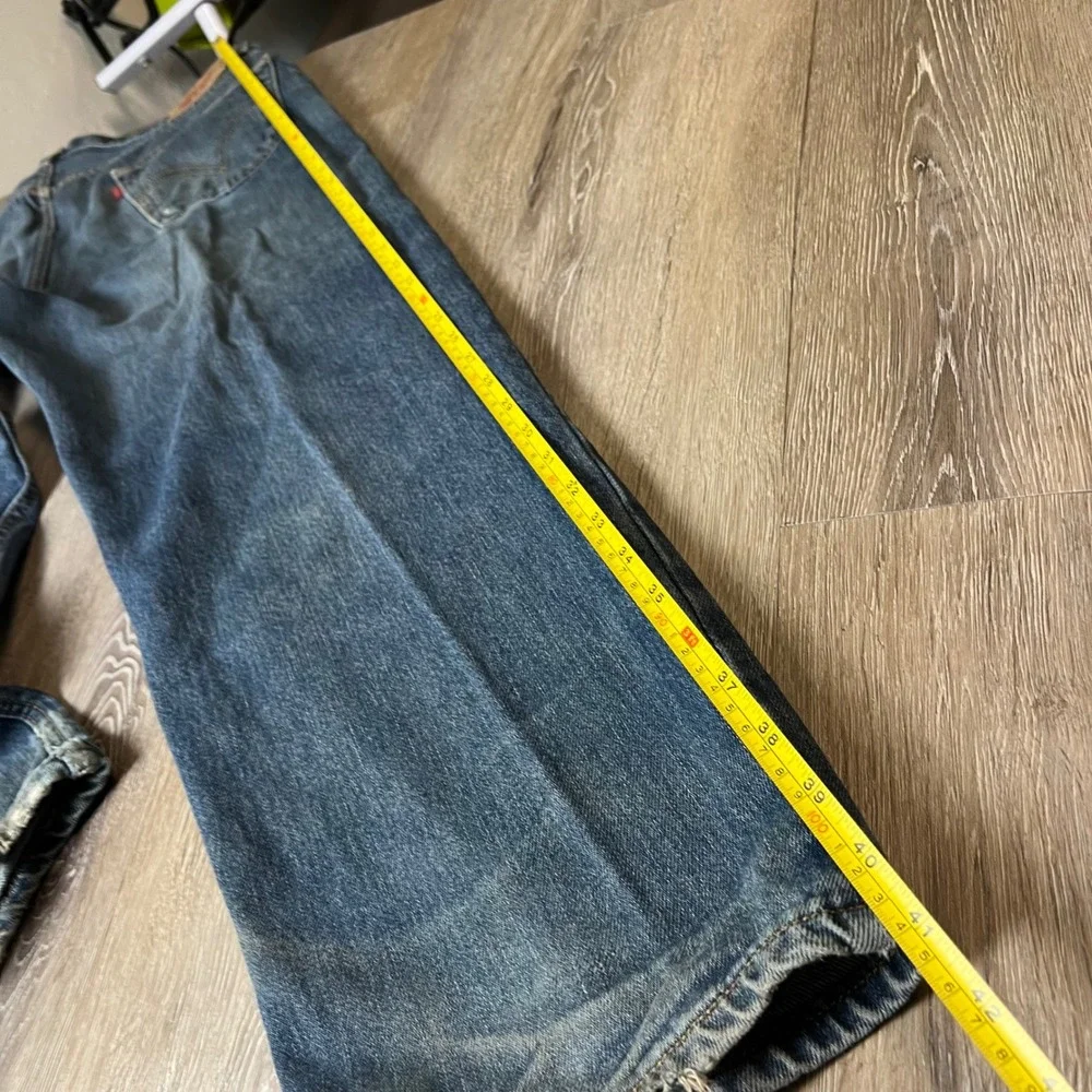 Levis 550 Jeans Mens 36x30 Blue Relaxed Fit Tapered Leg Distressed Denim 90s